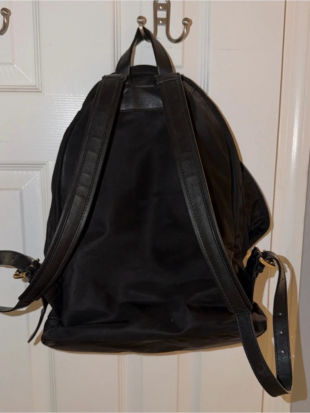 Michael Kors Black Nylon Backpack with Gold Hardware